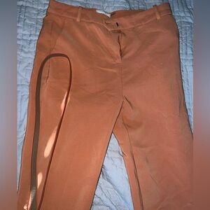 Orange dress pants with belt